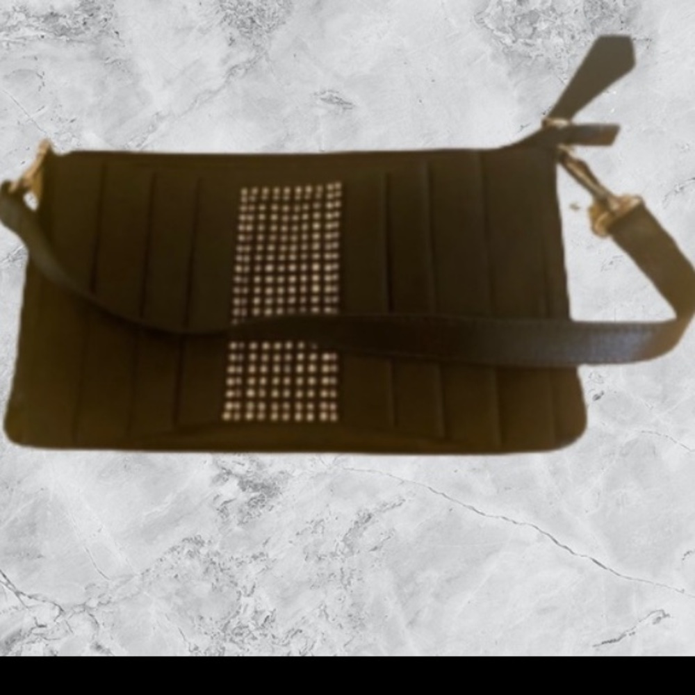 Italian Black Leather Bag Wristlet Purse Clutch by DX Touch - Picture 11 of 12